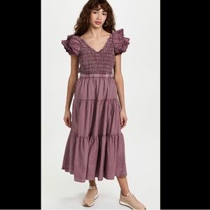 Sea NY Size 14 Heidi Heart Shirred Dress in Rose Cutout Back